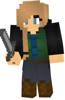 Cute blonde haired girl with blue eyes in a green vest over a light jacket and blue sweater. The sleeves, belt, vest and jacket are detachable. All of the clothing, hair and skin is pixelated. This is the same as the other Winter Survivor I posted a few minutes ago but I forgot to sign in..