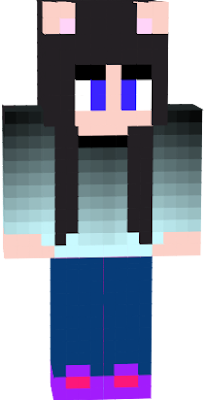 This is a Minecraft MLP girl with purple anime eyes.