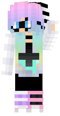 All credit to (Pastel Goth Nerd) on www.minecraftskins.com I changed the miniskirt to leggings, the boots to socks and tennis shoes, reshaded the outfit, added the Cross Tunic and beanie. I restyled the hair as well. My minecraft name is Chibi_Eren_, by le way! Also, to Chibi_Eren_, HI! I WILL TEXT YOU LATER! ~PastelGhoul