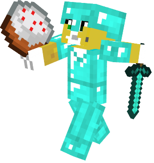 This is Stampy with his cake an diamond sword on his hands and his beautiful and rear DIAMOND ARMOR