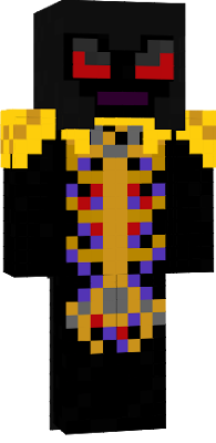 The Overlord was able to take the power of the four golden weapons, turning him into the Golden Master! His design is based off the TV series version of the minifigure more than the real life one. Check out the skin at PMC too: http://www.planetminecraft.com/skin/ninjago---overlord-golden-master-updated/