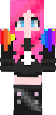 Pinkie Rainbow Girl Black Dark Skull