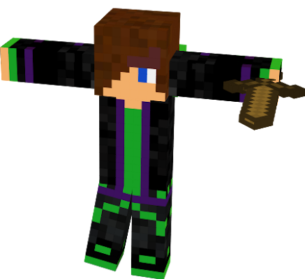 My green and purple Minecraft thug