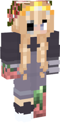 So my gf requested this so I made it for her . She likes poppys and zombie pigman so I though , why not combine those things with her irl look . I hope you guys like this skin .