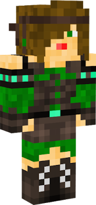 An elf hunter dressed in green with turquoise accents.