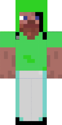 kluk který má bílé kalhoty zelenou mikinu na hlavě má na hlavě kapucu