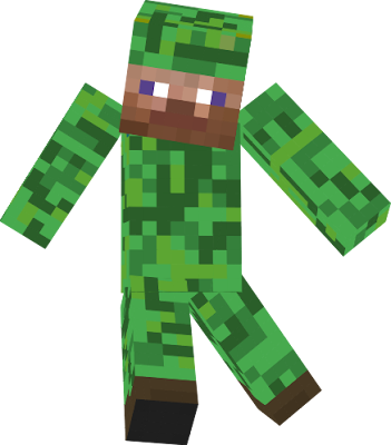 Steve wearing camouflage clothing.
