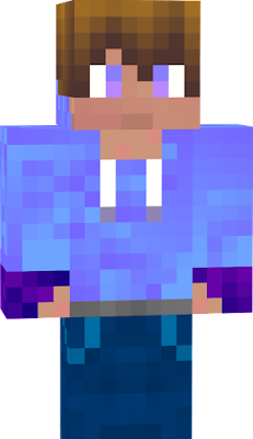 personaje de piel semi latina con guantes morados y sueter de unos tonos pastel y pantalon azul
