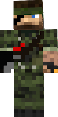 Be a Vietnam War Veteran including: -Brass Knuckles -Robotic Arm -One eye -Bandana -Strapped with a shotgun and extra shells Credit for the base design goes to https://www.minecraftskins.com/skin/49076/big-boss/ from 8 years ago