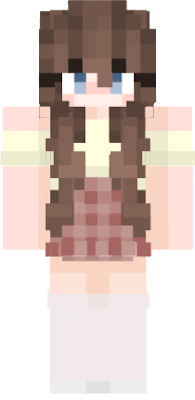 Girl Brown Hair Plaid Skirt V2 By MimiRobott