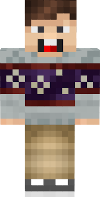 This is Crafted's (AKA Alex's) Christmas Minecraft skin, BUT with Denis's head. I just wanted to make this because I wanted a Christmas skin of The Pals, and all I could find was Crafted's but I like Denis's face more...(IDK...)