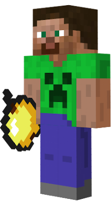 A steve skin of a green creeper for the 15th anniversary cape celebration. Wear with your 15th anniversary cape!