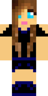 Black and Blue with brown hair. This is my first minecraft skin