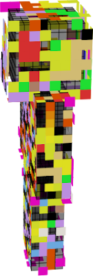 This Minecraft skin has a bunch of randomly placed colors! It's so colorful! It seems to have a similar theme to one of my other Minecraft skins, that I believe is called 
