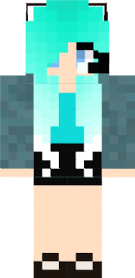 Blue haIr with jean jacket thing xD And sneakers with headphones..this is my skin :D hope you like it