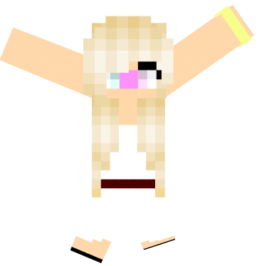 its a hot girl that has a dress,sandals,blue and pink eyes a little bit more hair in the back,a bracelet and blush those were new details and my MC username is candycatgirl10 hi to all my friends