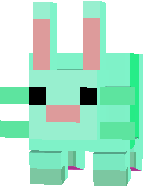 Minty Green cute bunny with big stripe