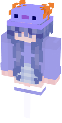 Blueberry is a good gentle girl who loves the world and loves axolotls and her outifit is a axolotl//MINECRAFT SKIN