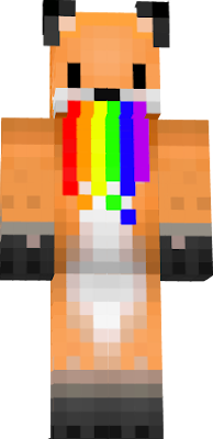 rainbow puke fox minecraft skin