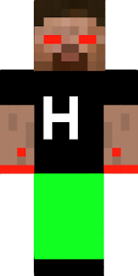 SCOURGE EYES,HIGH HEROBRINE SHIRT,BLOOD HANDS,GREEN LEGGINS,BLACKING SHOES