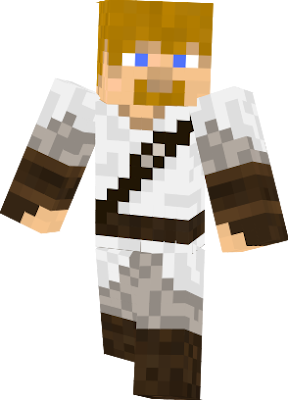 A midevil-styled man with a basic white tunic.