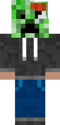 A TNT creeper along with a regular human hoodie outfit and with human hands