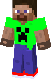steve with a creeper t-shirt