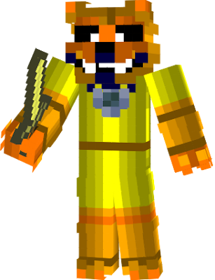 She is Golden Freddy's girlfriend, Golden Foxy is the golden version of Funtime Foxy, she also jumpscares the player, restarting the game, in the Minigames, Golden Foxy is the tenth dreamcatcher to destroy Adagio Dazzle's nightmares of Nightmare Foxy, she is voiced by Mayim Bialik.