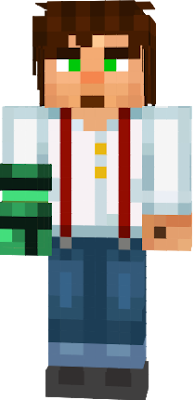 Jesse from Minecraft Story Mode with the prismarine gauntlet he obtains in season two episode one.