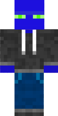 This is a blue enderman wearing a nice hoodie and jeans.