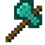 This axe has been reinforced with a larger blade and back blade, included with a longer stick for a sturdier hold. darker, more hard diamonds, have replaced some of the weaker diamonds in the middle area. making it harder to break and use its durability up. unlike every axe besides the iron axe, the diamond axe can be used as a very good weapon. the only downfall of this being a weapon is it being very heavy.
