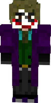 A minecraft skin based on partly on the appearance of The Joker portrayed by the late Heath Ledger in the 2008 feature film; The Dark Knight.