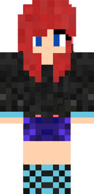 Red head with blue details