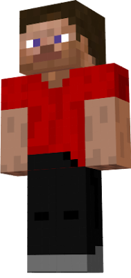 Steve with a red shirt and black pants. Simple color swap
