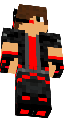 red and black with a pickaxe