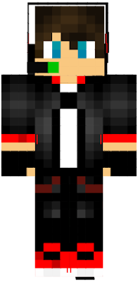 Red rouge ninja gamer noir