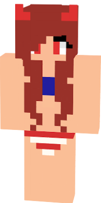 this sexy demon girl is wearing a american flag bikini and she is ready to get a tan and have a fun day at the beach
