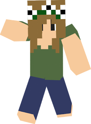 this girl really loves to be outside, and it shows! her green shirt, worn jeans, bare feet and daisy crown really show how much exploring she does. (this is my first skin. i'm sorry for any errors, but please tell me if you find any!