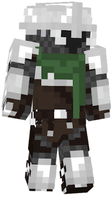 A medieval guard skin with a green scarf.