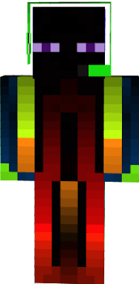 a colored ender man with haed set