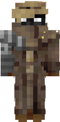 hes my minecraft skin but the arm so hes damaged. P.S i made my skin BOTH!