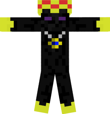 first homemade minecraft skin.it is a rich enderman with gold gloves, crown, amulet, and shoes