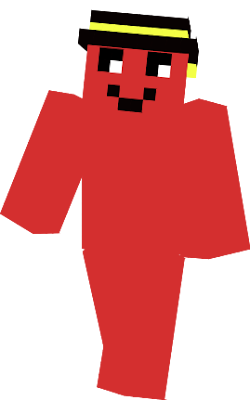 Red person with a black hat that has a gold/yellow rim