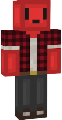 Red blob dressed as lumberjack