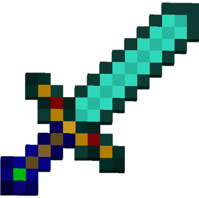 Diamond Sword with modified handle and a emerald gem in the handle.