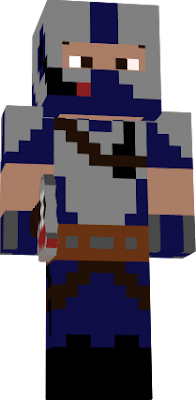 blue and grey helmet with his axe killing zombies everywear