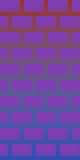 it looks like the background without the purple brick pattern is rainbow, but its just red and blue.