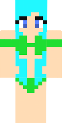 Female, green underwear, oval skin, blue hair, blue eyes