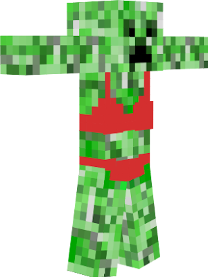 Creeper in red swimming suit.