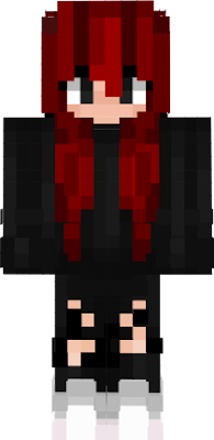 red hair, black clothes